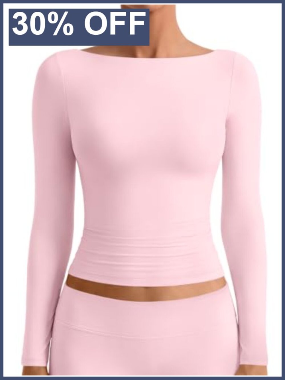 EFAN Womens Boat Neck Long Sleeve Fitted Tee Slim Fit Fall Top